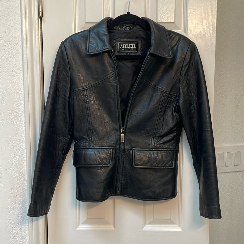 Vintage Y2K black lambskin leather jacket (S)